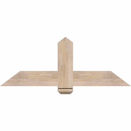 Ekena Millwork Eugene Smooth Timber Gable Bracket, Douglas Fir, 48"W x 18"H x 3 1/2"D x 5 1/2"F, 9/12 Pitch GBW048X18X0406EUG00SDF